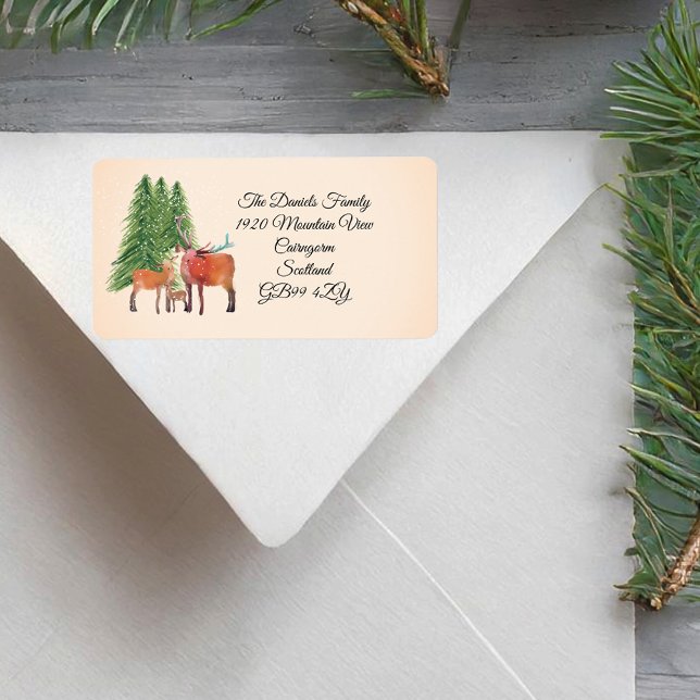 Étiquette Noël Red Deer (Créateur téléchargé)