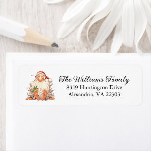 Étiquette Noël Retro Père Noël