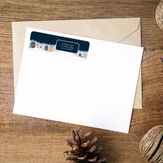 Étiquette Noël rustique d'hiver