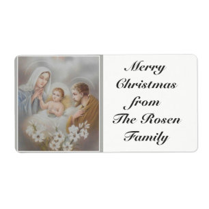 Étiquette Noël saint de Jésus Mary Joseph de famille