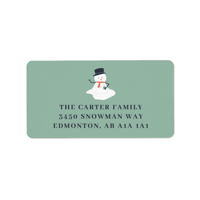 Étiquette Noël Snowman Holiday Amusant mignon Moderne (Devant)