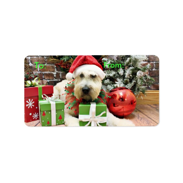 Étiquette Noël - Wheaten Terrier - Bailey (Devant)