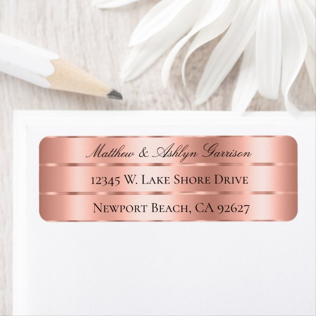 Étiquette Nœud de ruban rose gold pour Baby Shower (En situation)
