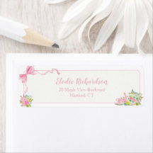 Nœud Papillon Rose Floral Adresse de Retour