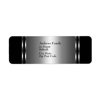 Étiquette Noir & Argent Simple