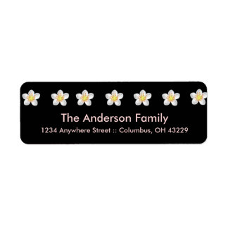 Étiquette Noir avec Fleur marguerite Chic Adresse de retour 