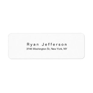 Étiquette Noir & blanc moderne minimaliste professionnel