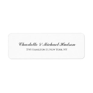 Étiquette Noir blanc Script Créative tendance élégante Famil