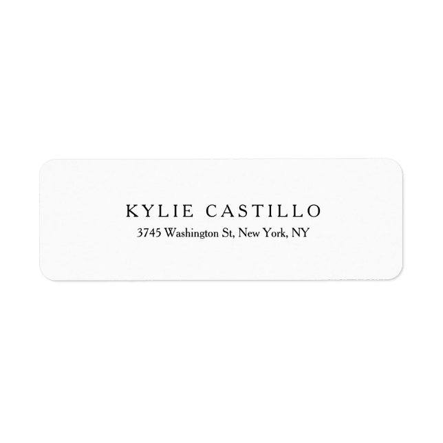 Étiquette Noir blanc Unique Classique Professionnel (Devant)