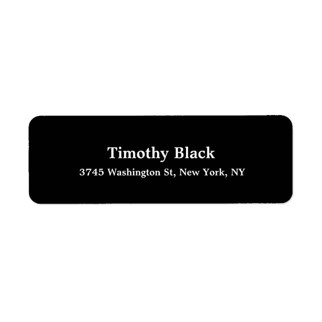 Étiquette Noir Créatif Blanc Élégant Plaine Style Moderne (Devant)
