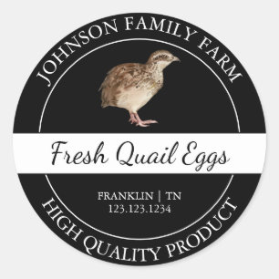 Étiquette noir d'oeuf de caille frais de ferme