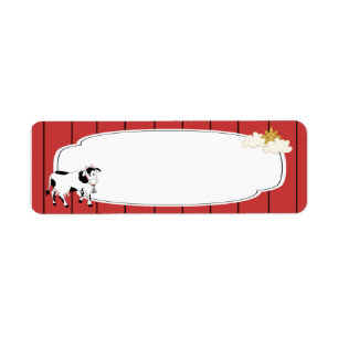 Étiquette noir et blanc de vache