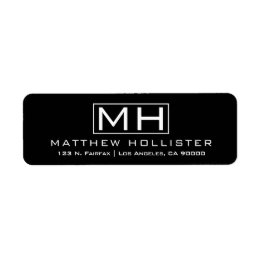 Étiquette Noir et blanc moderne