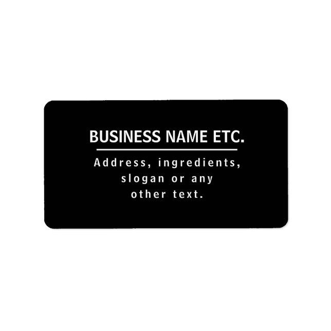 Étiquette Noir et blanc polyvalent (Devant)