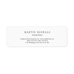 Étiquette Noir et blanc professionnel mince