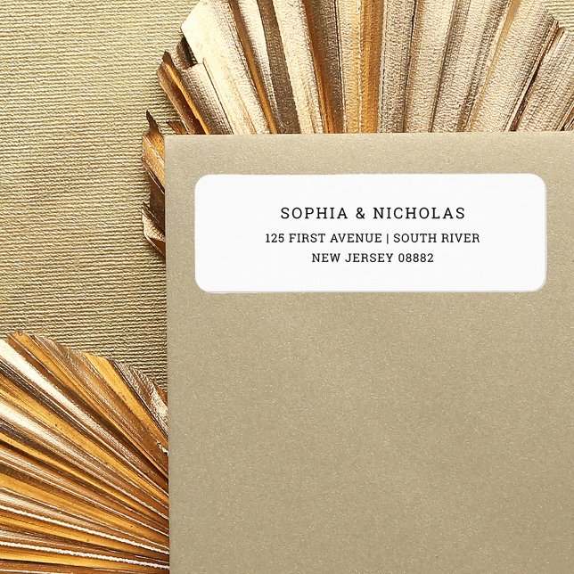 Étiquette Noir et blanc simple et élégant (Créateur téléchargé)