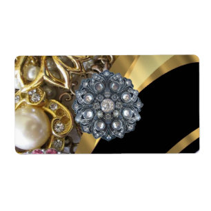 Étiquette Noir et or bling