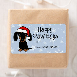 Étiquette Noir et Tan Dachshund Chien Noël à partir de cadea