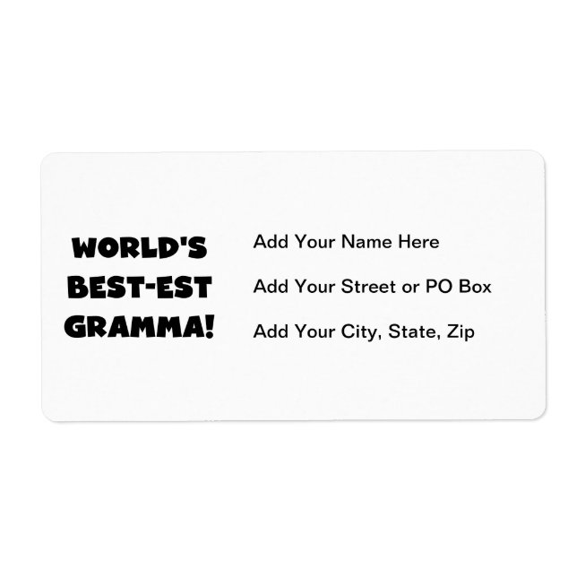 Étiquette Noir ou blanc du Meilleur-est Gramma du monde (Devant)