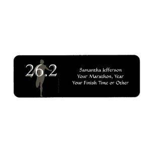 Étiquette Noir personnalisé de souvenir du marathonien 26,2