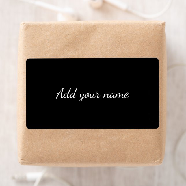 Étiquette Noir solide ajouter nom message texte ici lancer p (En situation)