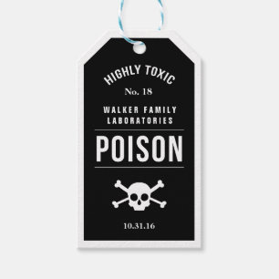 Étiquette noire et blanche de poison de
