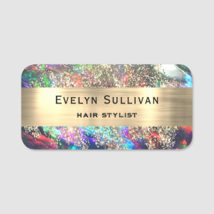 Étiquette noire Opal Faux Gold Foil Parties scinti