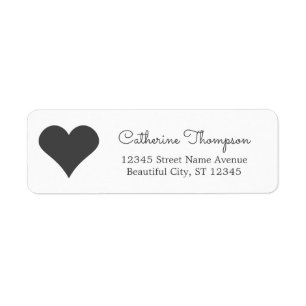 Étiquette Nom chic Girly de manuscrit de coeur noir