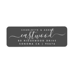 Étiquette Nom de couple blanc sur noir