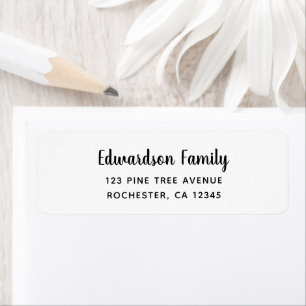 Étiquette Nom de famille de script manuscrit élégant et mode