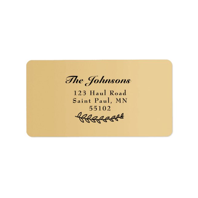 Étiquette Nom de famille Feuilles botaniques (Devant)