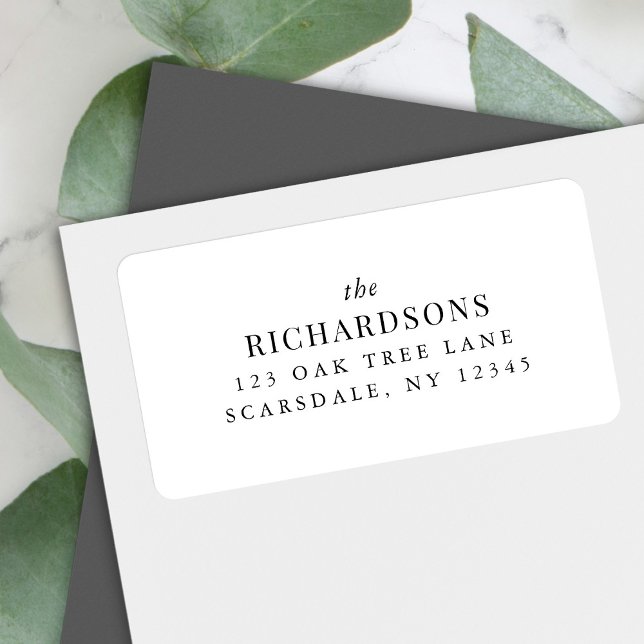 Étiquette Nom de famille Modern Classic Adresse de retour (Créateur téléchargé)