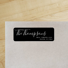 Étiquette Nom de famille personnalisé Black Return Adresse