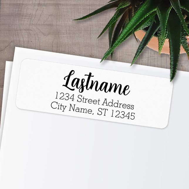 Étiquette Nom de famille personnalisé - Police Angela - Adre (Personalized Return Address Labels - Fun, modern fonts)
