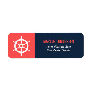 Étiquette Nom de l'adresse de retour marine et corail