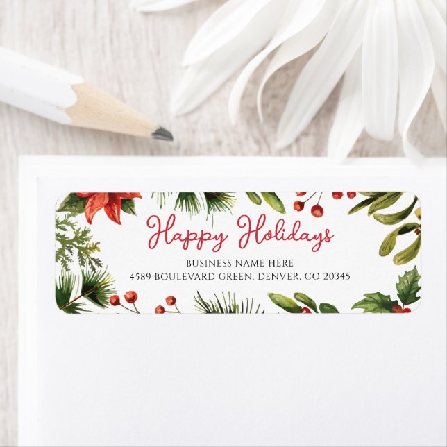 Étiquette Nom de l'entreprise Fêtes de Noël Adresse de retou (En situation)
