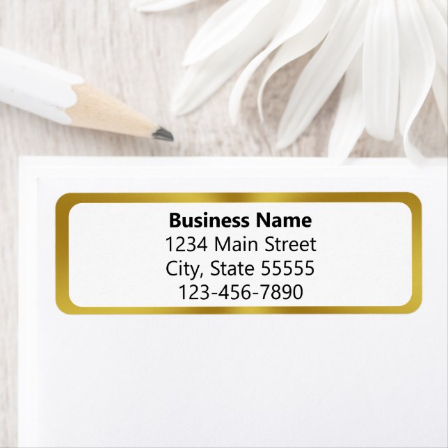 Étiquette Nom de l'entreprise Gold et White Phone Adresse de (En situation)