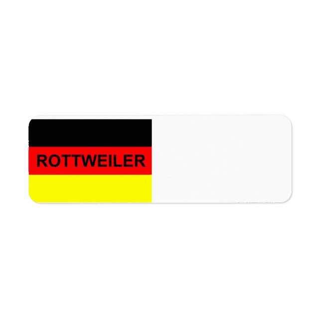 Étiquette nom de rottweiler sur le drapeau (Devant)