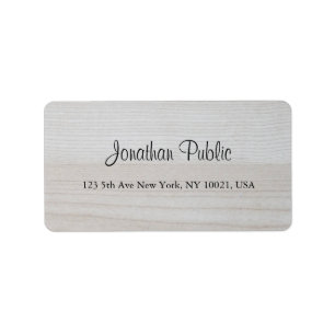 Étiquette Nom de script manuscrit Texte Bois Adresse tendanc