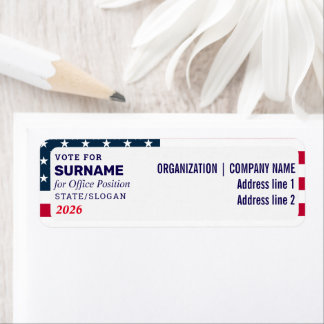 Étiquette Nom du candidat à une campagne politique personnal