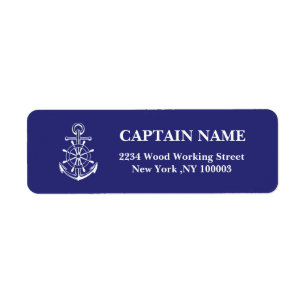 Étiquette Nom du capitaine personnalisé marine Adresse de re