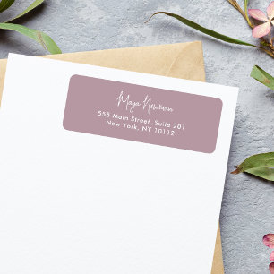 ÉTIQUETTE NOM DU MONOGRAMME DE SIGNATURE ROSE MAUVE
