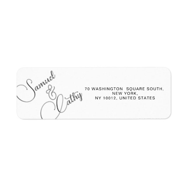 Étiquette Nom et adresse de retour de remplacement simples - (Devant)