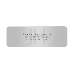 Étiquette Nom et Slogan modifiable moderne Gradient gris
