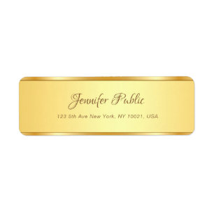 Étiquette Nom Gold professionnel cité Texte moderne