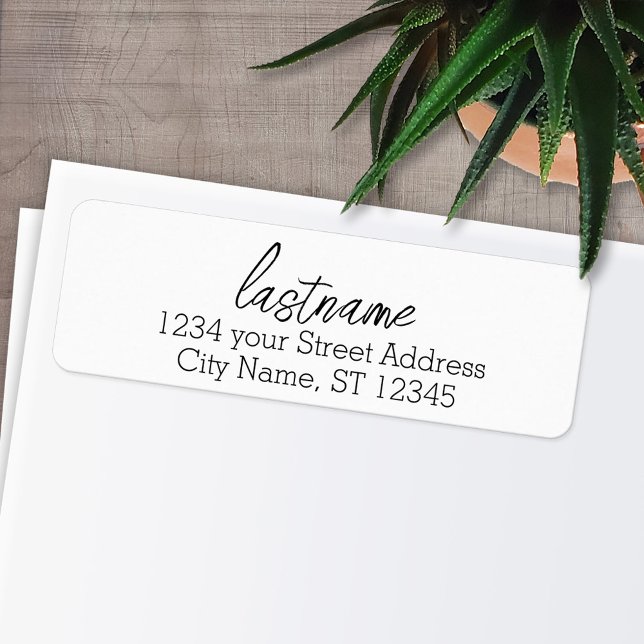 Étiquette Nom - Isabella Police Script - Adresse de retour (Personalized Return Address Labels - Fun, modern fonts)