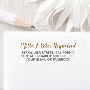 Étiquette Nom manuscrit élégant + informations d'adresse