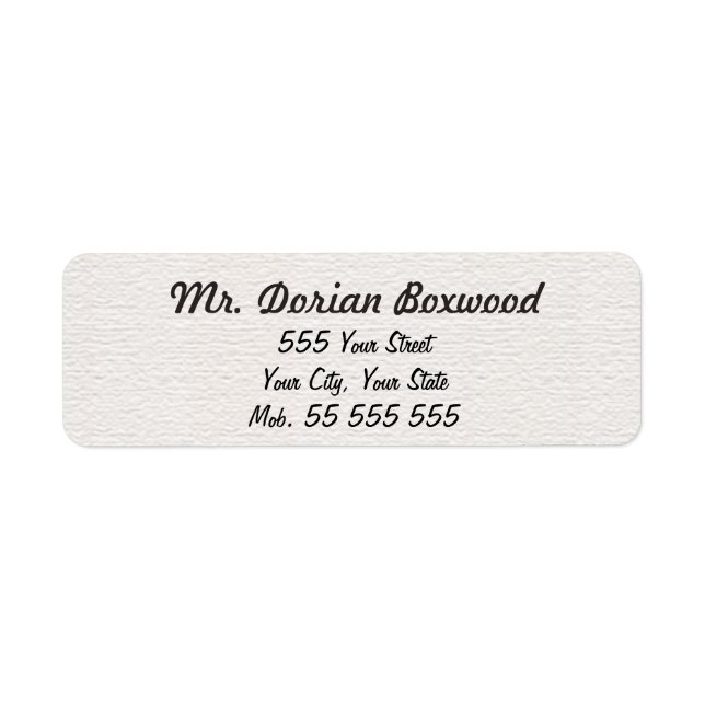 Étiquette Nom noir de la structure blanche simple (Devant)