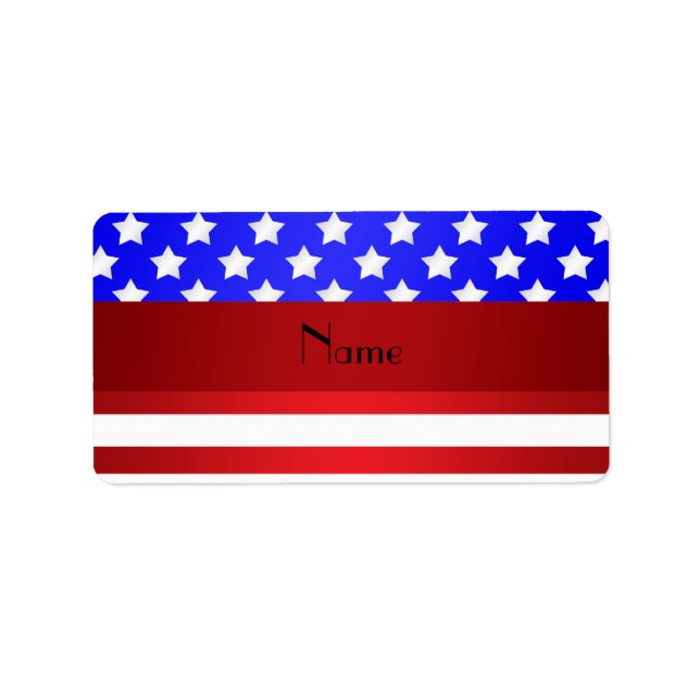Étiquette Nom personnalisé bandes patriotiques (Devant)