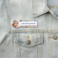 Étiquette Nom photo de l'enseignant bénévole de l'